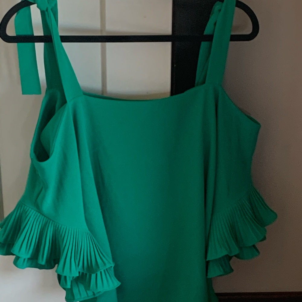 Cold shoulder ruffle sleeve shirt